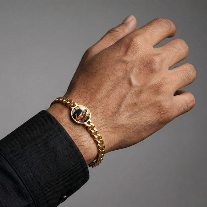 FOREVER GOLDEN MEMORY - Pure Titanium Steel Adjustable Bracelet for Men & Boys - THE MEN THING