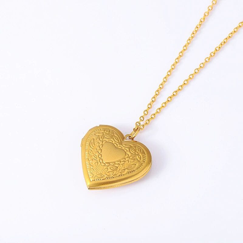 FOREVER HEART - Golden - Pure Titanium Steel Bar Pendant with 24inch Cuban Chain for Men & Boys - THE MEN THING
