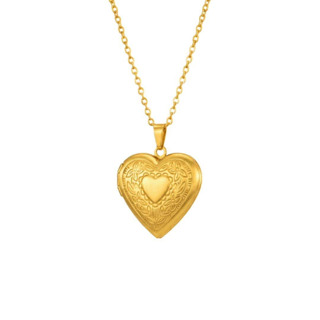 FOREVER HEART - Golden - Pure Titanium Steel Bar Pendant with 24inch Cuban Chain for Men & Boys - THE MEN THING