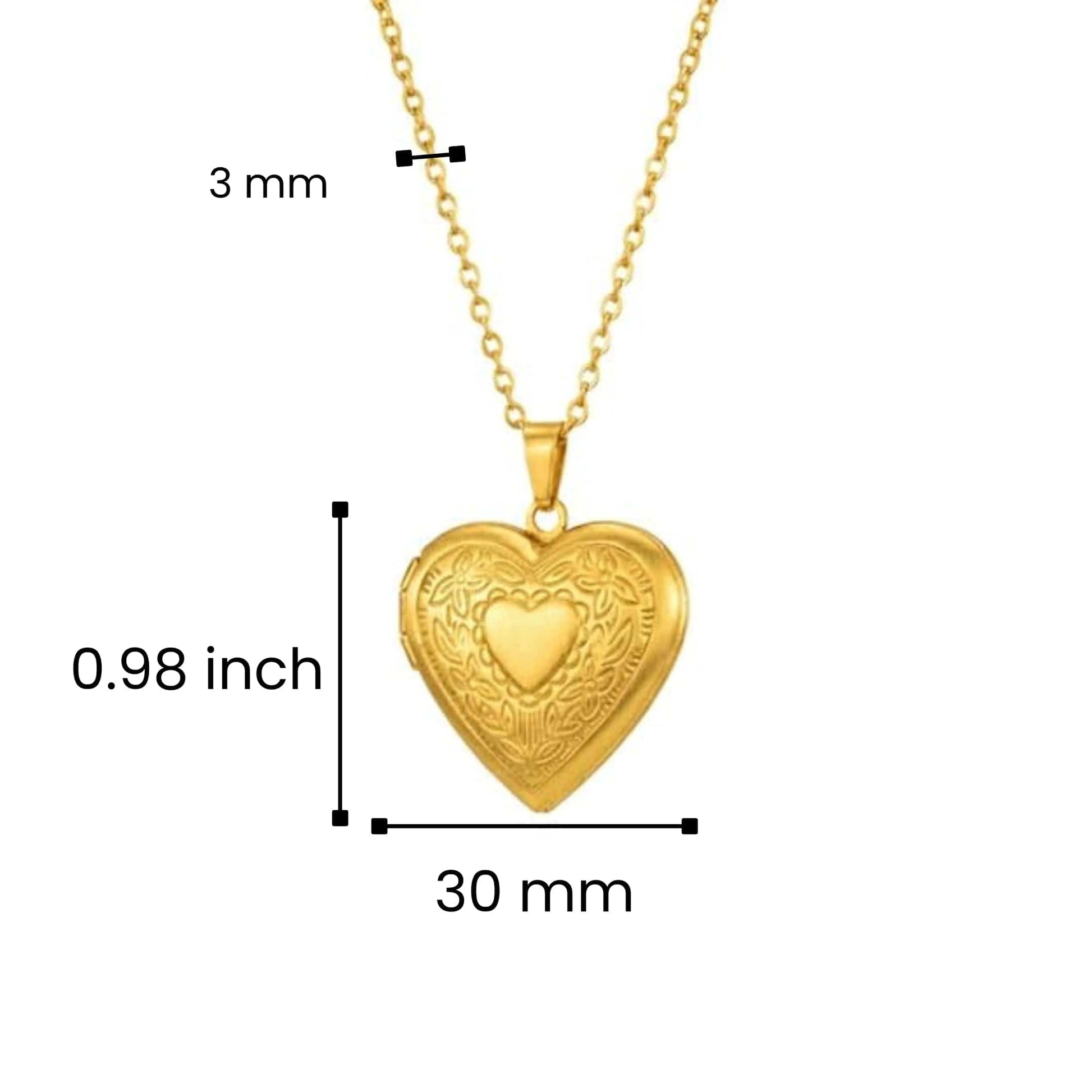 FOREVER HEART - Golden - Pure Titanium Steel Bar Pendant with 24inch Cuban Chain for Men & Boys - THE MEN THING