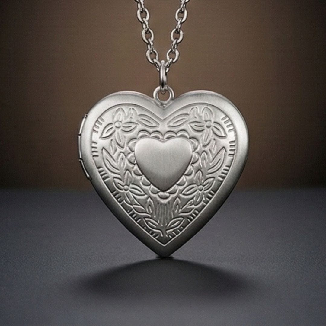 FOREVER HEART - Steel - Pure Titanium Steel Bar Pendant with 24inch Cuban Chain for Men & Boys - THE MEN THING