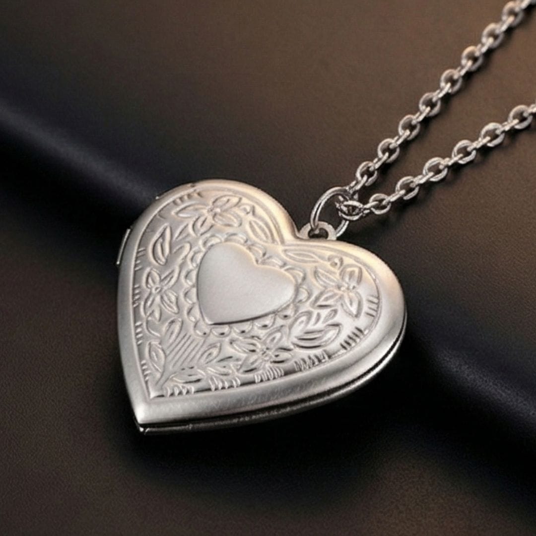 FOREVER HEART - Steel - Pure Titanium Steel Bar Pendant with 24inch Cuban Chain for Men & Boys - THE MEN THING