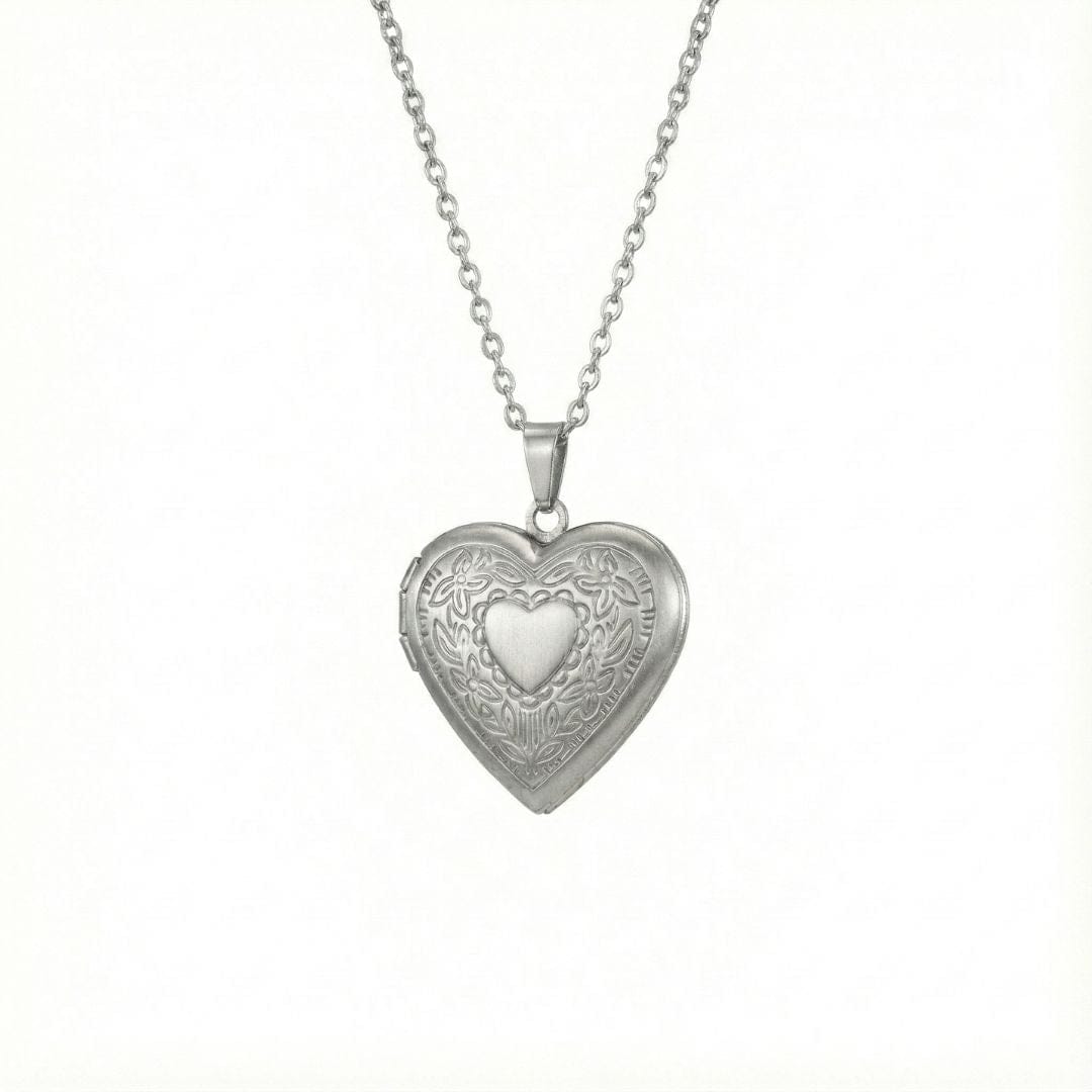 FOREVER HEART - Steel - Pure Titanium Steel Bar Pendant with 24inch Cuban Chain for Men & Boys - THE MEN THING