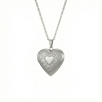 FOREVER HEART - Steel - Pure Titanium Steel Bar Pendant with 24inch Cuban Chain for Men & Boys - THE MEN THING