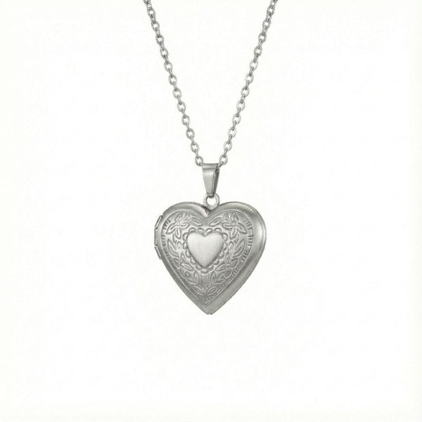 FOREVER HEART - Steel - Pure Titanium Steel Bar Pendant with 24inch Cuban Chain for Men & Boys