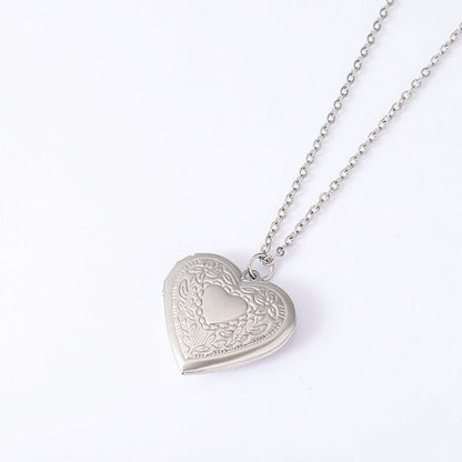 FOREVER HEART - Steel - Pure Titanium Steel Bar Pendant with 24inch Cuban Chain for Men & Boys - THE MEN THING