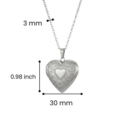 FOREVER HEART - Steel - Pure Titanium Steel Bar Pendant with 24inch Cuban Chain for Men & Boys - THE MEN THING