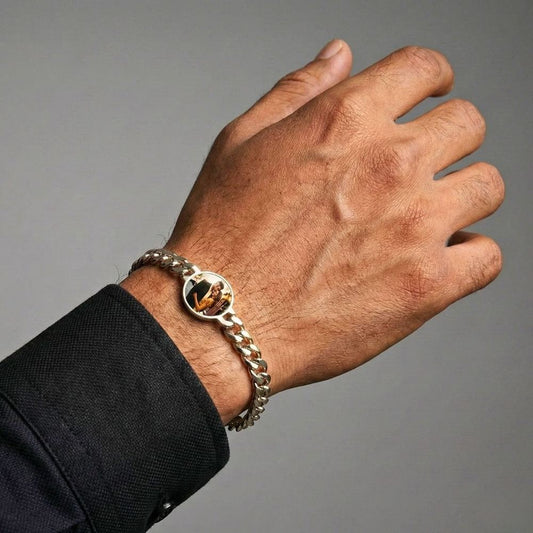 FOREVER MEMORY – Pure Titanium Steel 7–10 Inch Adjustable Bracelet for Men & Boys | Steel & Golden - THE MEN THING