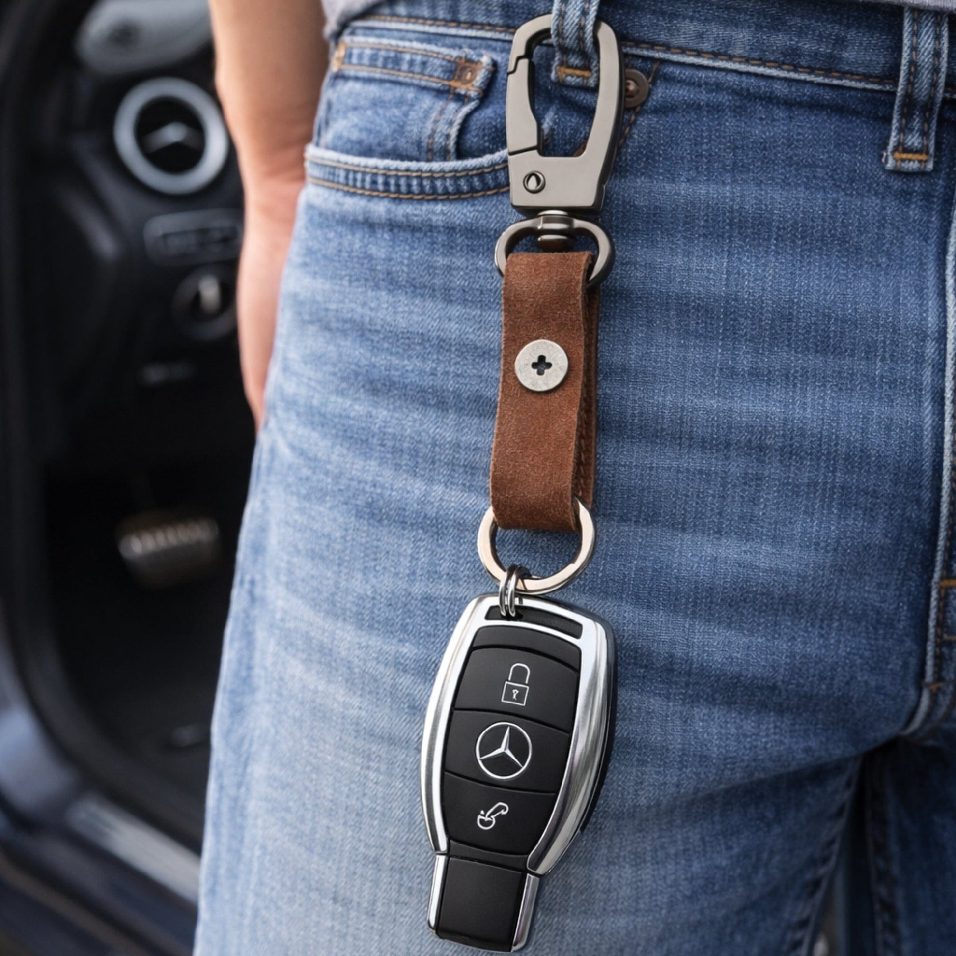 FORGECLIP DARK BROWN - Stainless Steel Keychain for Men & Boy - THE MEN THING