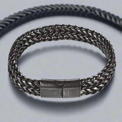 FRANCO DIVIDE LINK - 12mm Pure Stainless Steel Bracelet, Biker Punk Style Bracelet for Men & Boy (8 inch) - THE MEN THING