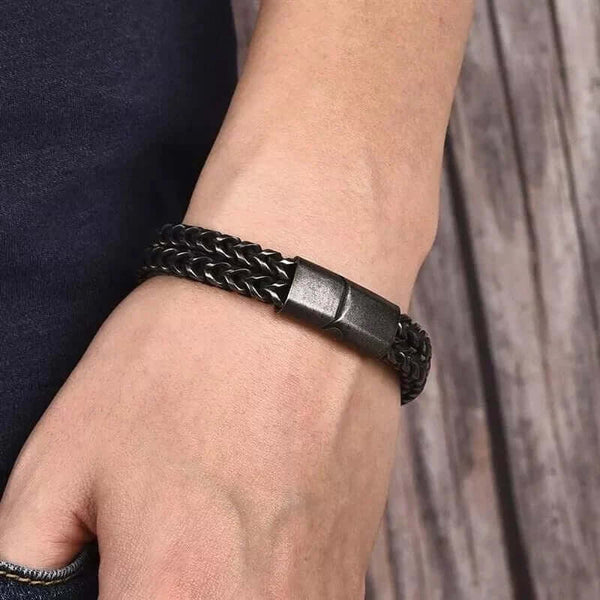 FRANCO DIVIDE LINK - 12mm Pure Stainless Steel Bracelet, Biker Punk Style Bracelet for Men & Boy (8 inch)