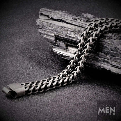 FRANCO DIVIDE LINK - 12mm Pure Stainless Steel Bracelet, Biker Punk Style Bracelet for Men & Boy (8 inch) - THE MEN THING