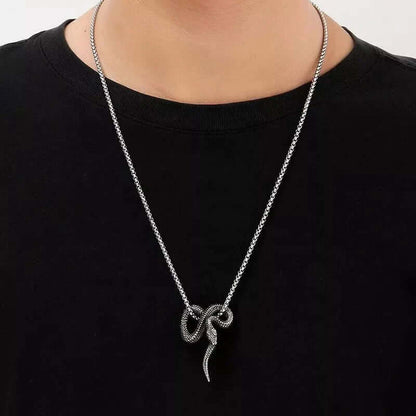 FURIOUS INFINITY SNAKE  - Alloy Pendant with Pure Stainless Steel  24inch Round Box Chain, European trending Style for Men & Boy - THE MEN THING