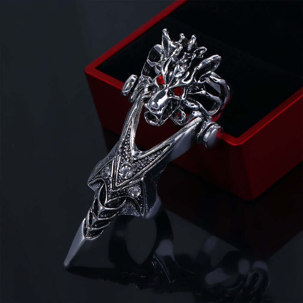 FURIOUS-REDEYE - Gothic Wolf Knuckle Joint Full Finger Ring for Men & Boys - THE MEN THING