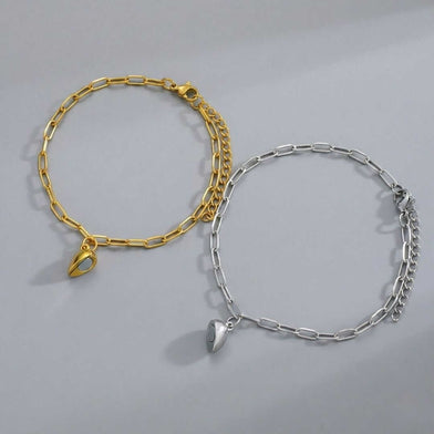 FUSION LOVE - Pure Titanium Steel 8 to 10 inch Adjustable Bracelet for Men & Boys