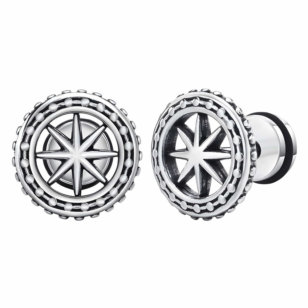 GALAXOR - 6mm Pure Titanium Steel Hoop Earrings for Men & Boys (2pcs) - THE MEN THING