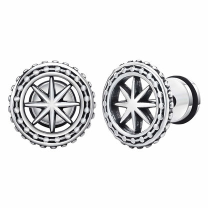 GALAXOR - 6mm Pure Titanium Steel Hoop Earrings for Men & Boys (2pcs) - THE MEN THING