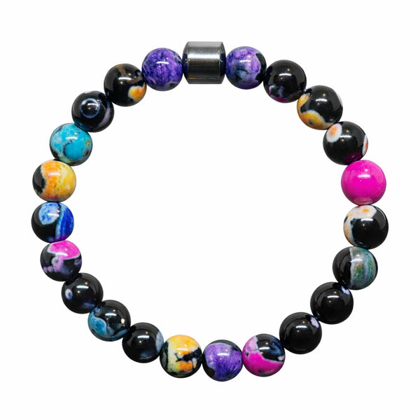 GALAXY AURA - 10mm Beads Bracelet with Natural Stone - Adjustable Bracelet