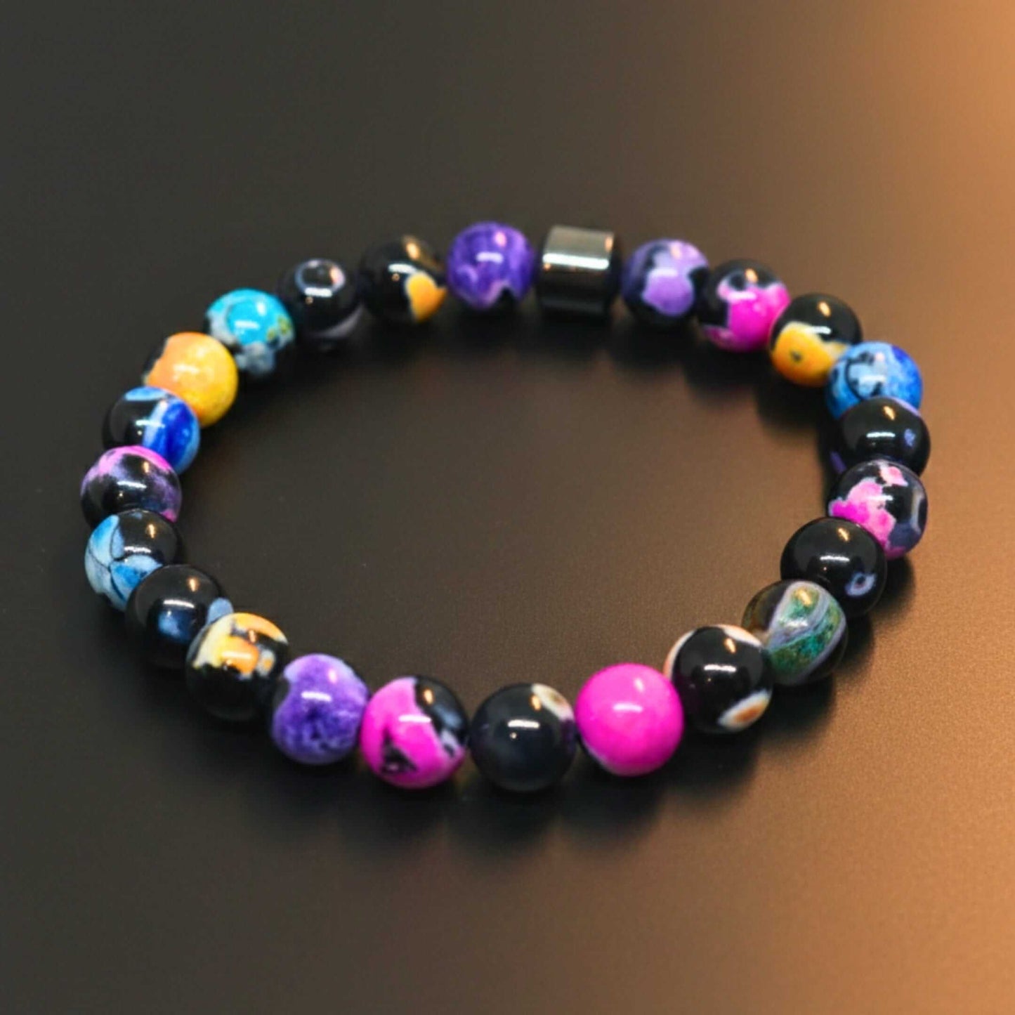 GALAXY AURA - 10mm Beads Bracelet with Natural Stone - Adjustable Bracelet - THE MEN THING