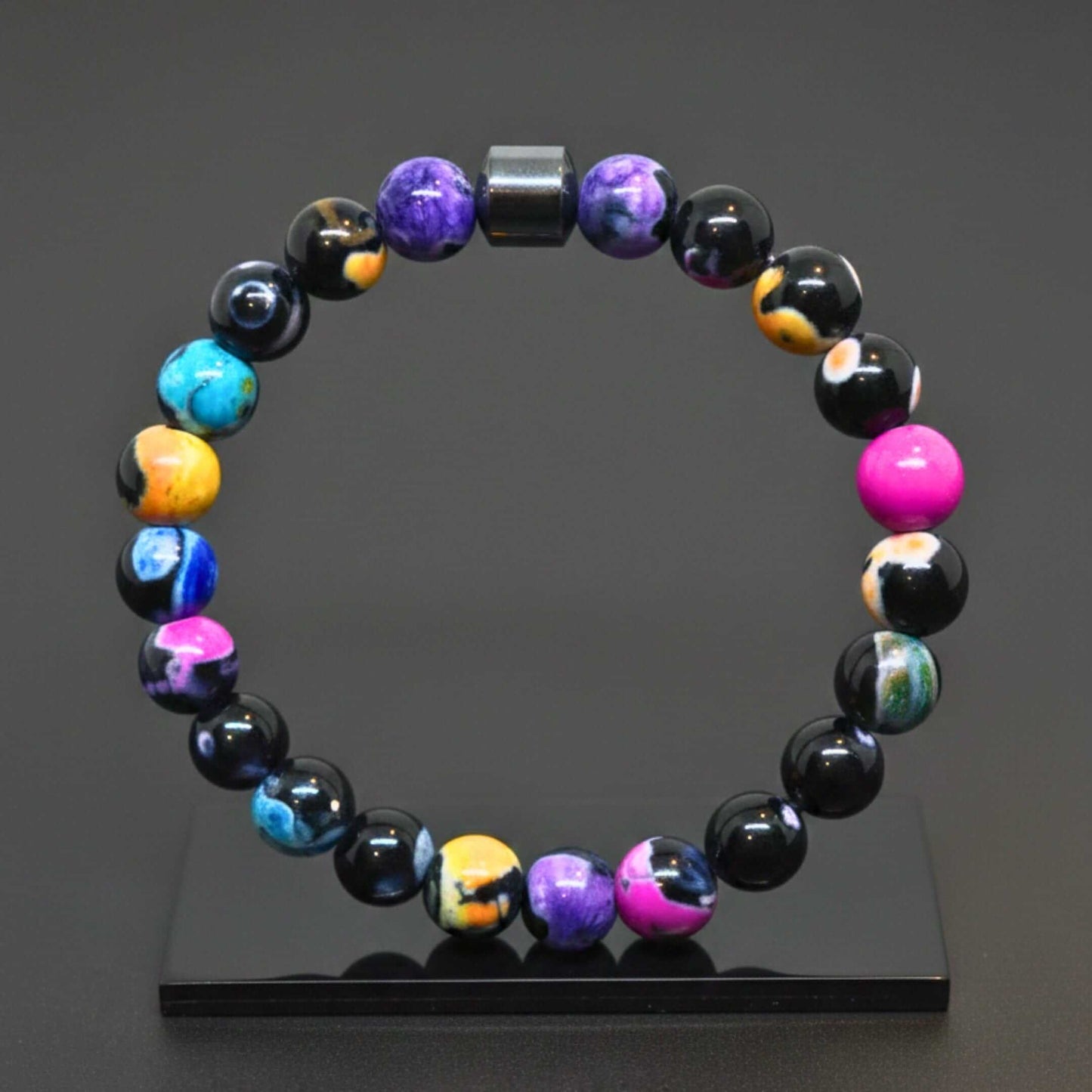 GALAXY AURA - 10mm Beads Bracelet with Natural Stone - Adjustable Bracelet - THE MEN THING