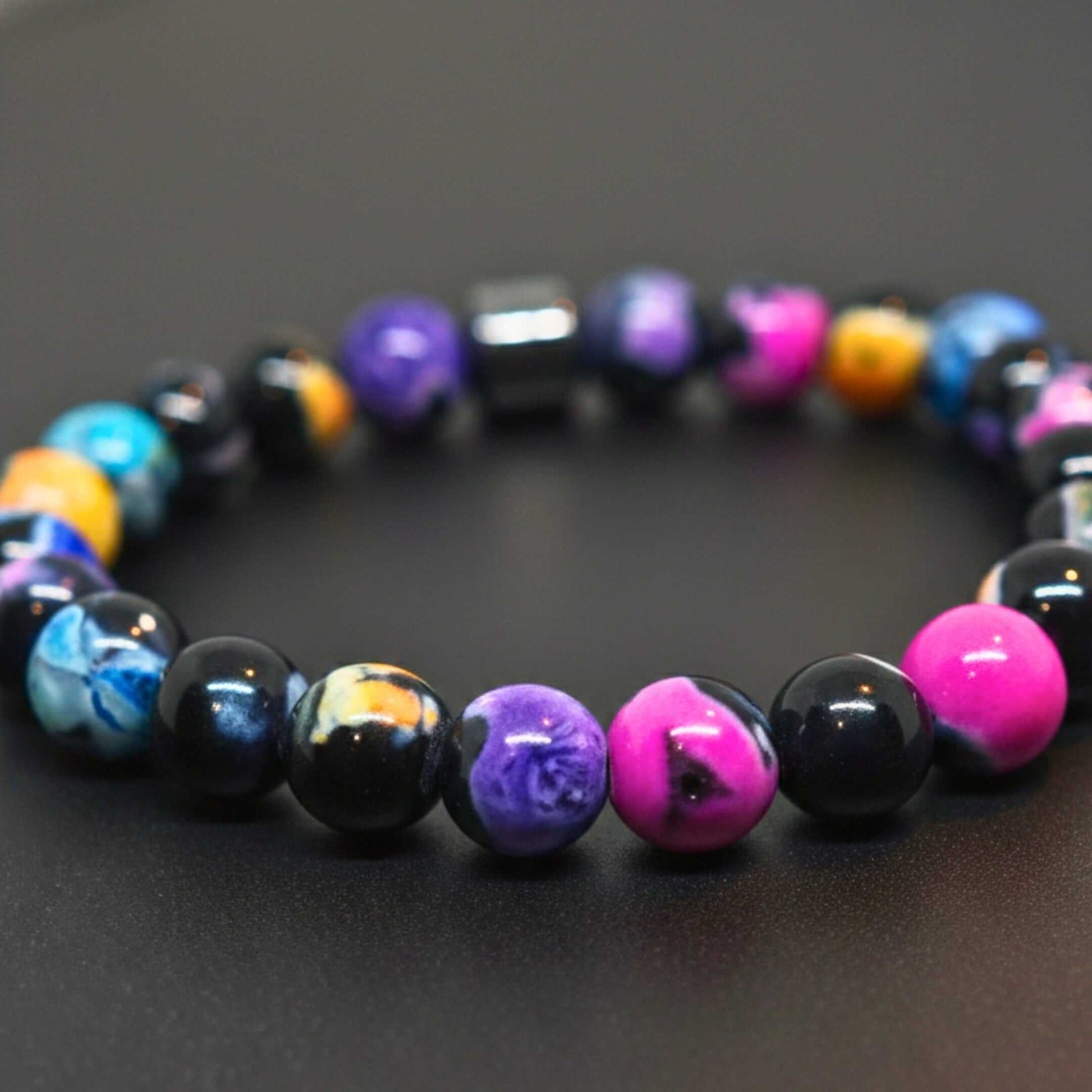 GALAXY AURA - 10mm Beads Bracelet with Natural Stone - Adjustable Bracelet - THE MEN THING