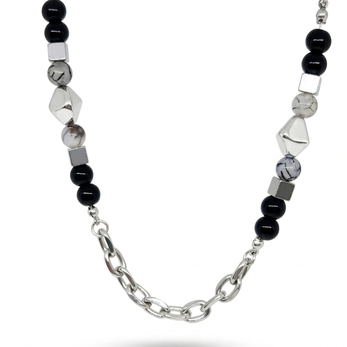 GEO NOIR - 8mm Pure Stainless Steel 20 to 22inch Adjustable Cuban Chain for Men & Boys - THE MEN THING