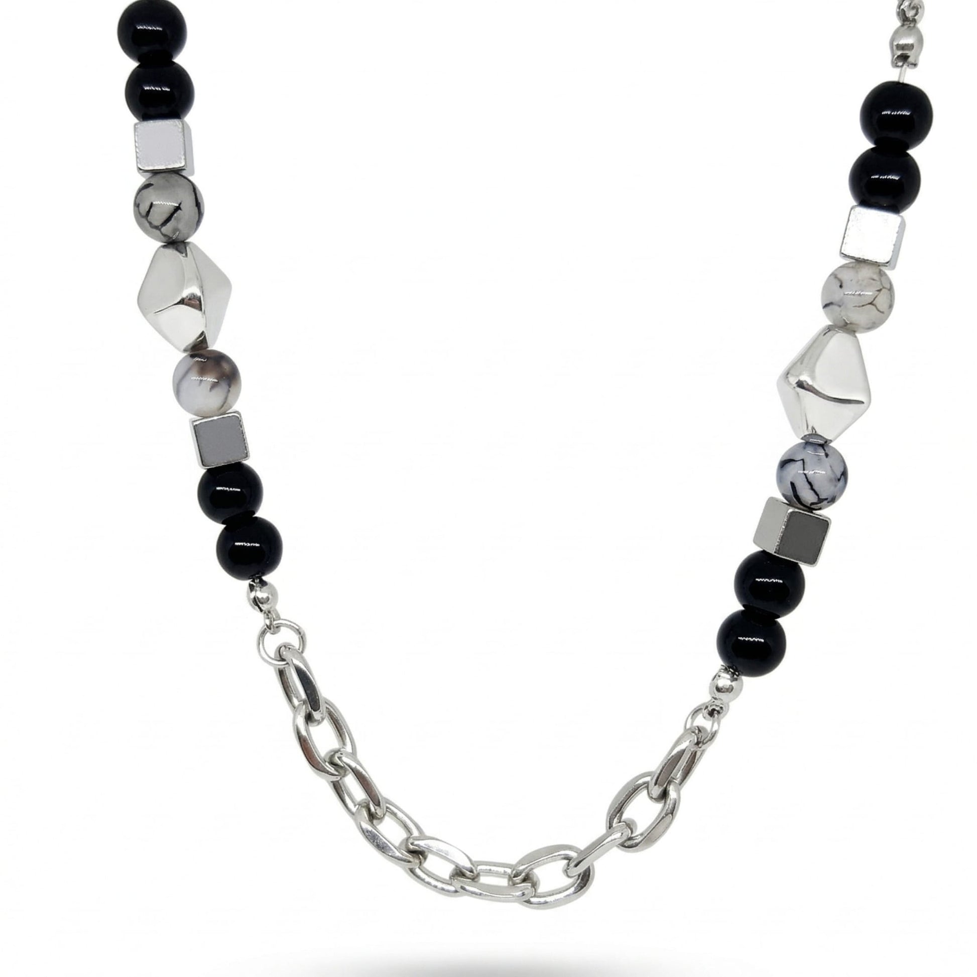 GEO NOIR - 8mm Pure Stainless Steel 20 to 22inch Adjustable Cuban Chain for Men & Boys - THE MEN THING