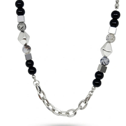 GEO NOIR - 8mm Pure Stainless Steel 20 to 22inch Adjustable Cuban Chain for Men & Boys - THE MEN THING