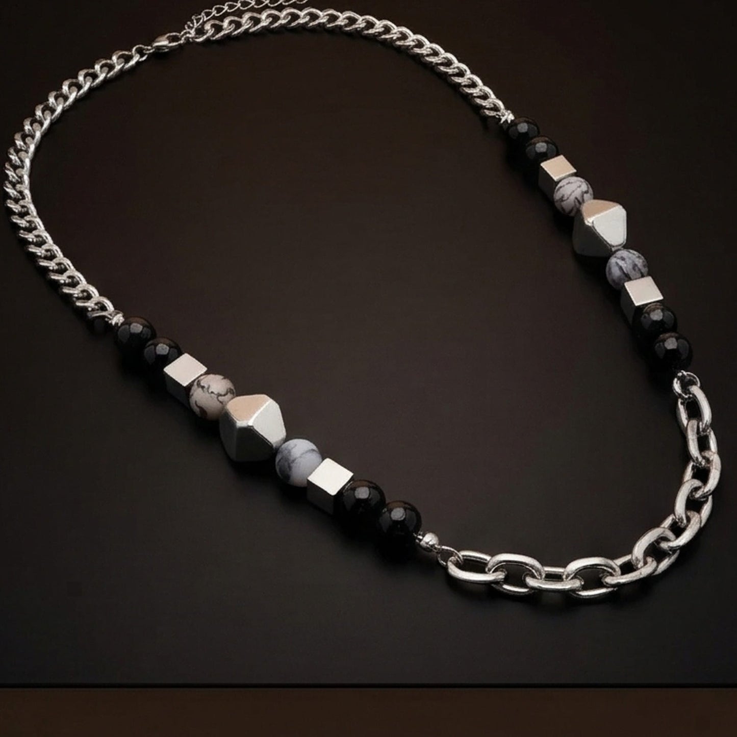 GEO NOIR - 8mm Pure Stainless Steel 20 to 22inch Adjustable Cuban Chain for Men & Boys - THE MEN THING