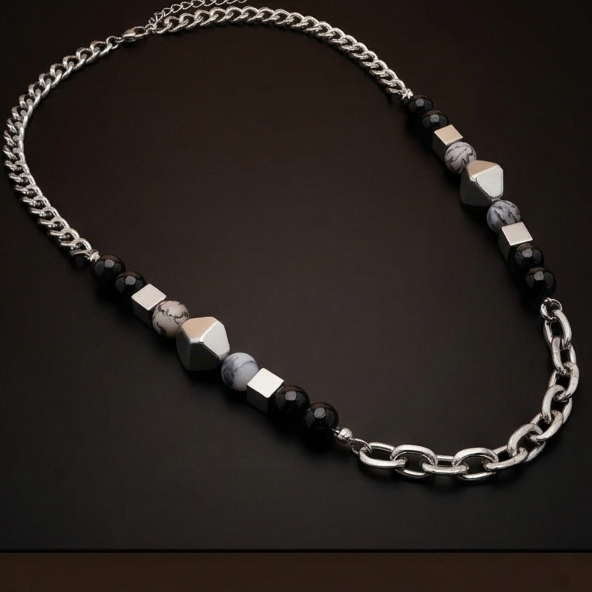 GEO NOIR - 8mm Pure Stainless Steel 20 to 22inch Adjustable Cuban Chain for Men & Boys - THE MEN THING