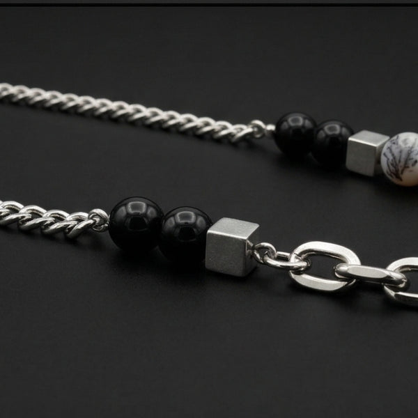 GEO NOIR - 8mm Pure Stainless Steel 20 to 22inch Adjustable Cuban Chain for Men & Boys