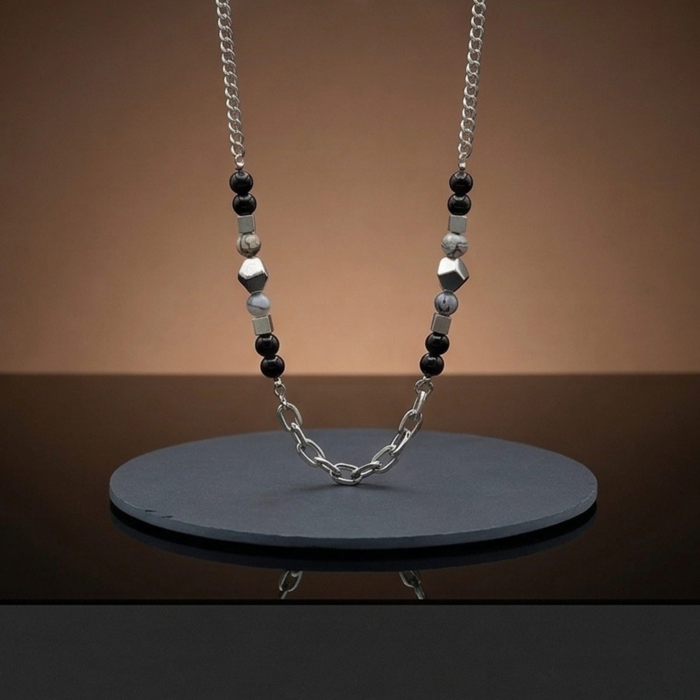 GEO NOIR - 8mm Pure Stainless Steel 20 to 22inch Adjustable Cuban Chain for Men & Boys - THE MEN THING