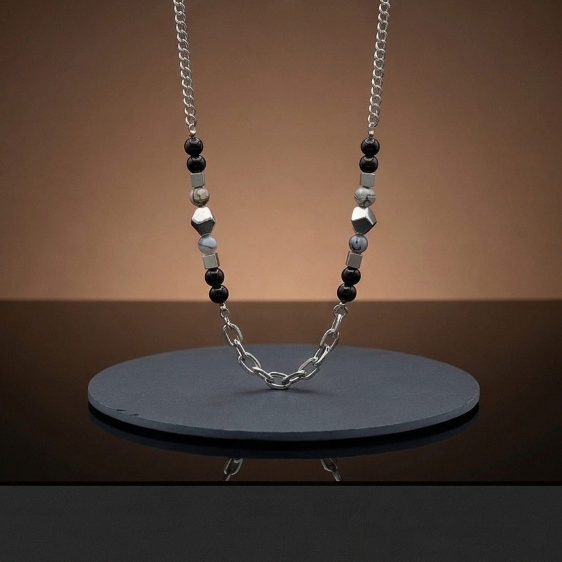 GEO NOIR - 8mm Pure Stainless Steel 20 to 22inch Adjustable Cuban Chain for Men & Boys - THE MEN THING