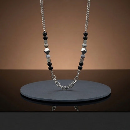 GEO NOIR - 8mm Pure Stainless Steel 20 to 22inch Adjustable Cuban Chain for Men & Boys - THE MEN THING