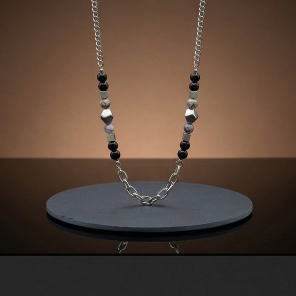 GEO NOIR - 8mm Pure Stainless Steel 20 to 22inch Adjustable Cuban Chain for Men & Boys