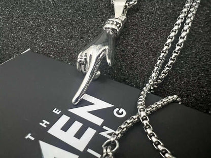 GESTURE - Alloy Pendant with Pure Stainless Steel 24inch Round Box Chain, American trending Style for Men & Boy — SS Pendant/ Necklace for Men | THE MEN THING