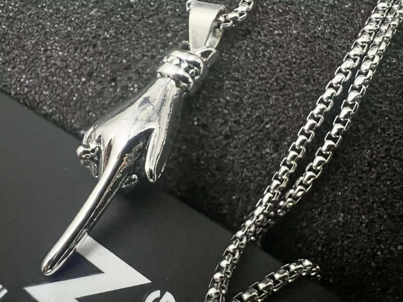 GESTURE - Alloy Pendant with Pure Stainless Steel 24inch Round Box Chain, American trending Style for Men & Boy — SS Pendant/ Necklace for Men | THE MEN THING