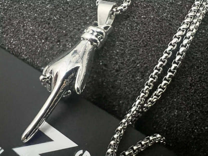 GESTURE - Alloy Pendant with Pure Stainless Steel 24inch Round Box Chain, American trending Style for Men & Boy — SS Pendant/ Necklace for Men | THE MEN THING