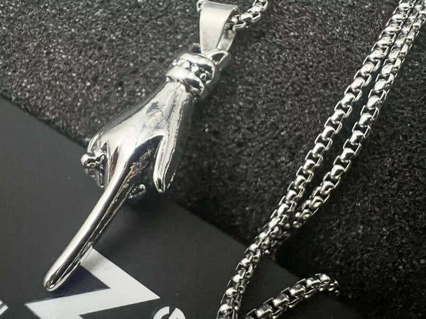 GESTURE -  Alloy Pendant with Pure Stainless Steel  24inch Round Box Chain, American trending Style for Men & Boy