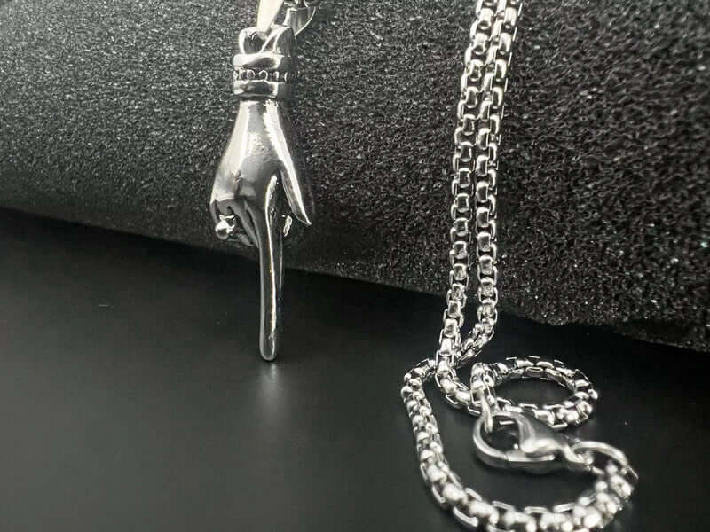 GESTURE - Alloy Pendant with Pure Stainless Steel 24inch Round Box Chain, American trending Style for Men & Boy — SS Pendant/ Necklace for Men | THE MEN THING