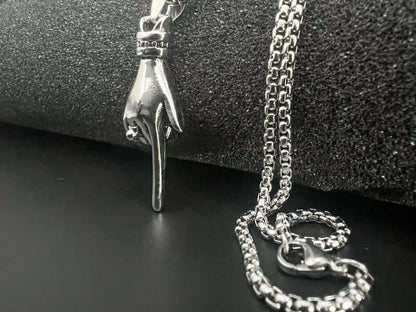 GESTURE - Alloy Pendant with Pure Stainless Steel 24inch Round Box Chain, American trending Style for Men & Boy — SS Pendant/ Necklace for Men | THE MEN THING
