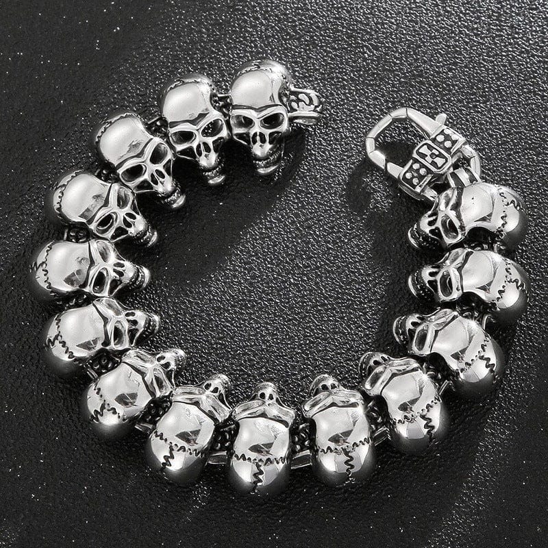 GHOST HEAD  - 22mm Pure Titanium Steel Bracelet, Skull Head Bracelet with Lobster Claw Buckle for Men & Boy (8inch) - THE MEN THING