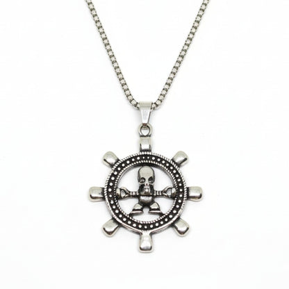 GHOST HELM - 43mm Titanium Steel Pendant with 24inch Round Box 5mm Chain for Men & Boys - THE MEN THING