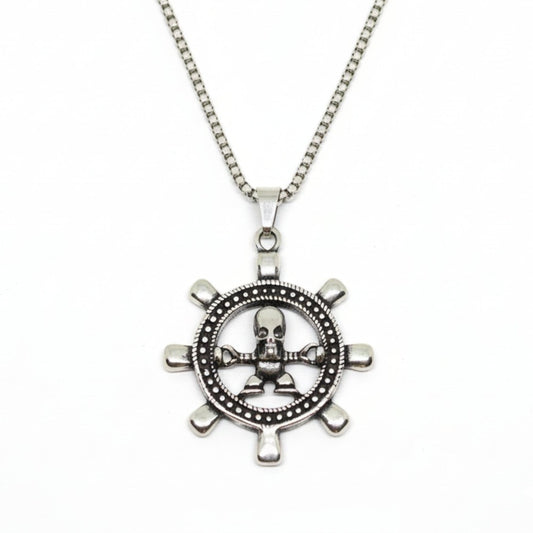 GHOST HELM - 43mm Titanium Steel Pendant with 24inch Round Box 5mm Chain for Men & Boys - THE MEN THING