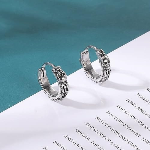 GHOSTFURY HOOPS - Titanium Steel Hoop Earrings for Men & Boys (2 Pcs) - THE MEN THING