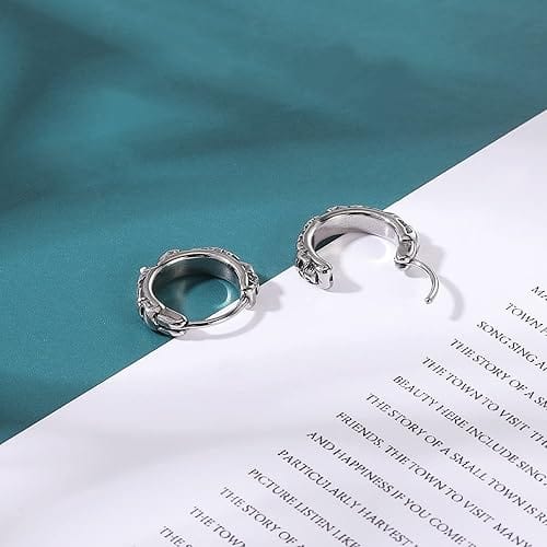 GHOSTFURY HOOPS - Titanium Steel Hoop Earrings for Men & Boys (2 Pcs) - THE MEN THING