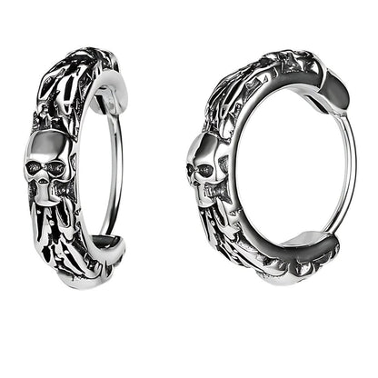 GHOSTFURY HOOPS - Titanium Steel Hoop Earrings for Men & Boys (2 Pcs) - THE MEN THING