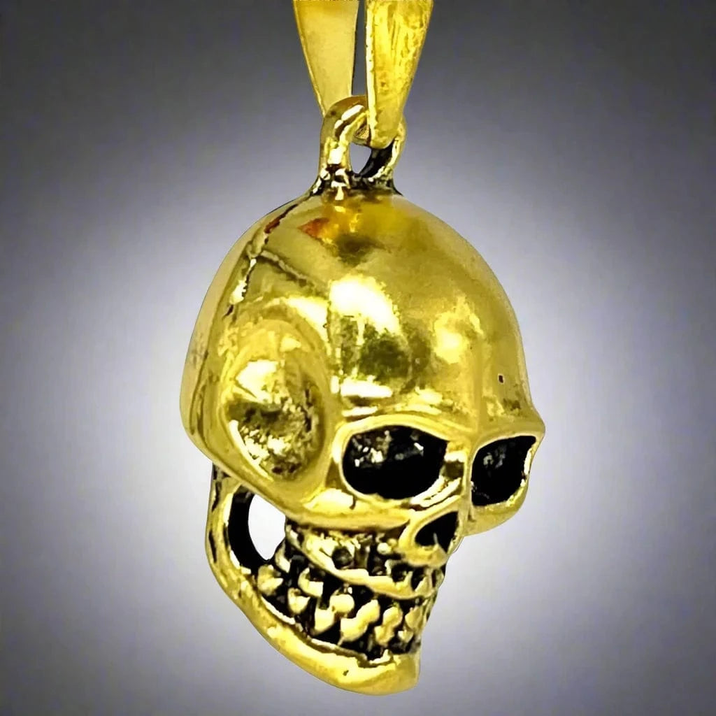 GILDSKULL (Gold Tone) - Alloy  Pendant with  Pure Stainless Steel 24inch Round Box Chain, European trending Style for Men & Boy - THE MEN THING
