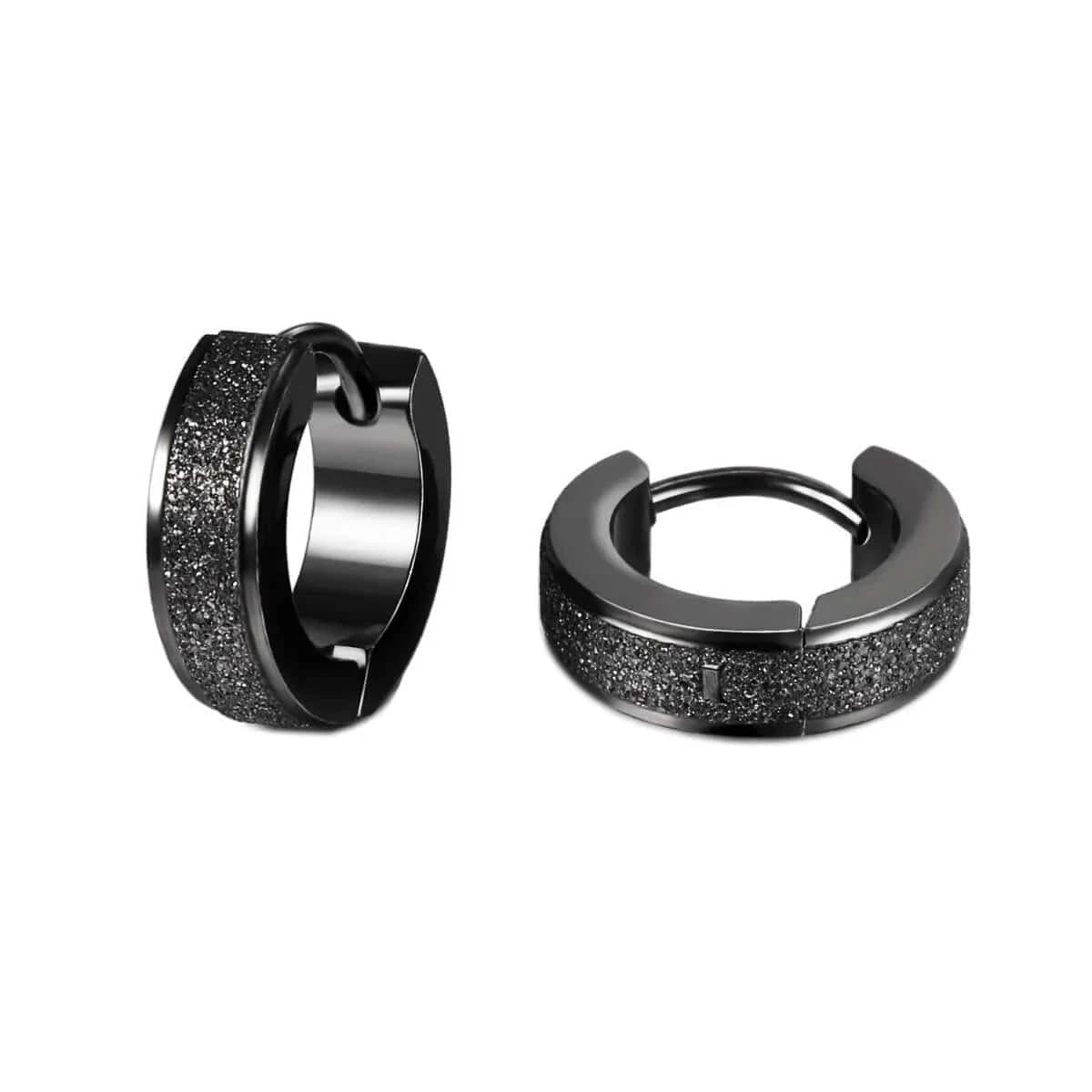 GLITTER LOOP - Pure Titanium Steel Hoop Ear Earrings for Men & Boys (2 Pcs) - THE MEN THING