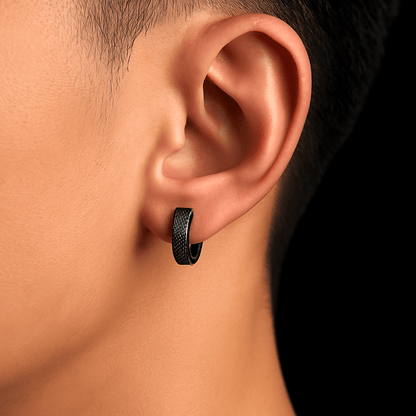 GLITTER LOOP - Pure Titanium Steel Hoop Ear Earrings for Men & Boys (2 Pcs) - THE MEN THING